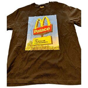 Palace Xl Brown Tee With McDonalds Parody Graphic "100% Ive Never Had A Bad McDo